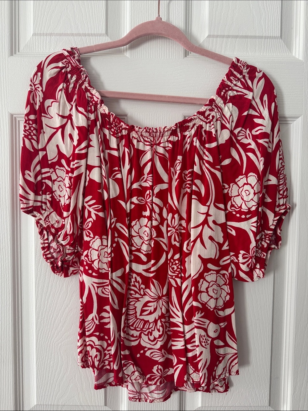 Knox Rose Red & White Top